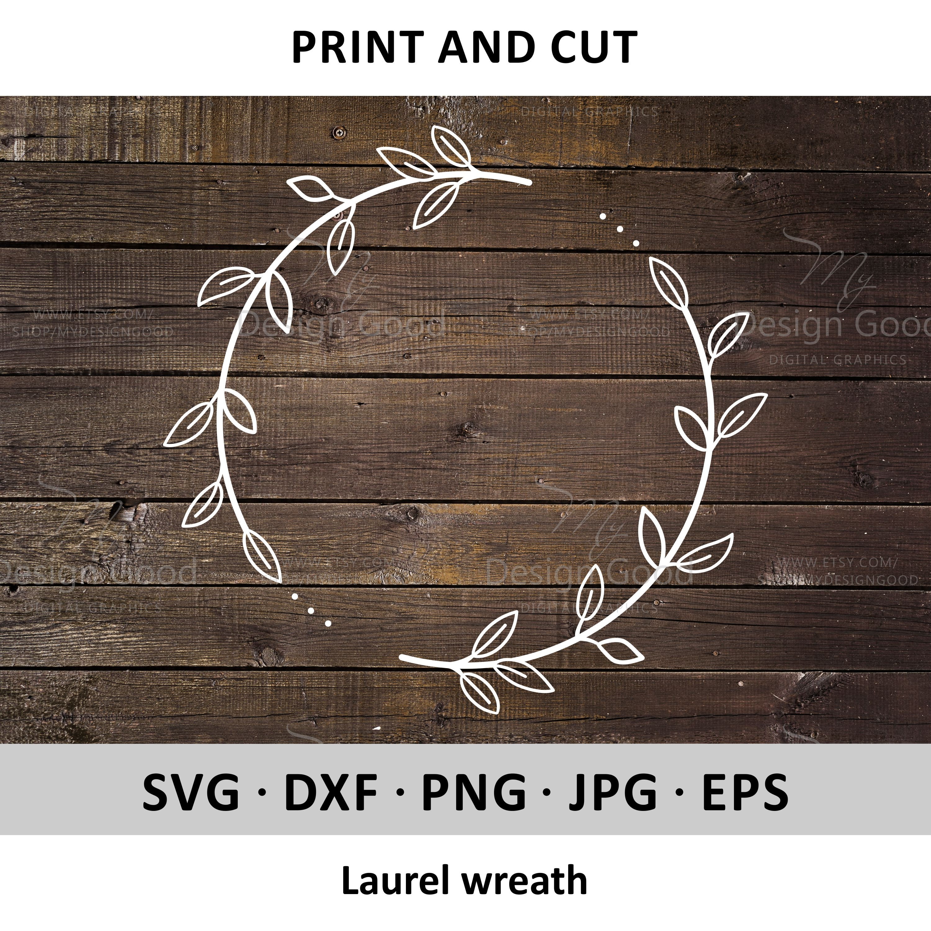 Laurel Leaf Ribbon Banner SVG, Floral Monogram, (403357)