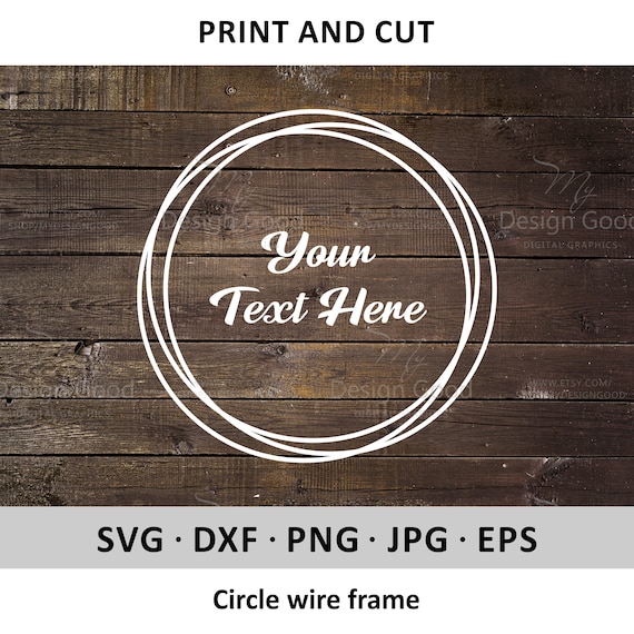 Circle Monogram SVG, Round Wire Frame. Cute Black Design for DIY. Decor for Shirt. Fall Clipart, eps, dxf, PNG. Silhouette, Cut file, Cricut