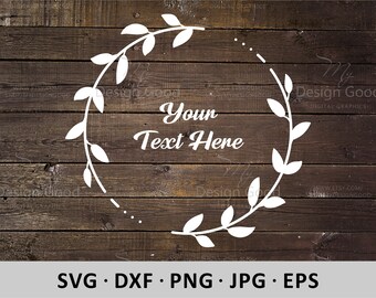 Laurel wreath SVG. Laurel frame svg. Wedding monogram svg. Leaves frame. Design, DIY, Shirt. Branch wreath svg. Silhouette, Cut file, Cricut