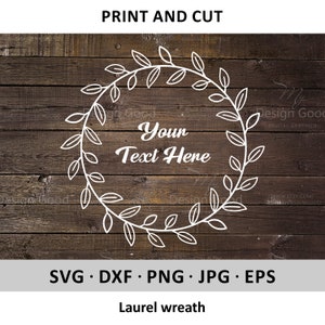 Lorbeerkranz SVG. Lorbeer Monogramm svg. Blätter Rahmen svg. Blumenkranz svg. Hochzeitsrahmen. Decor, DIY, Hemd. Scherenschnitt, Cut-Datei, Cricut.