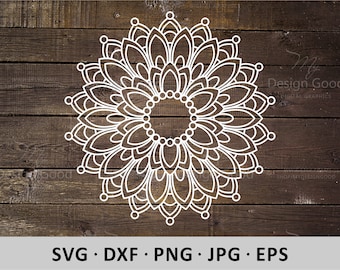 Mandala svg, Floral mandala svg, Mandala decal svg, Mandala wedding svg, Flower mandala svg, Stencil Clipart PNG, Silhouette Cut file Cricut