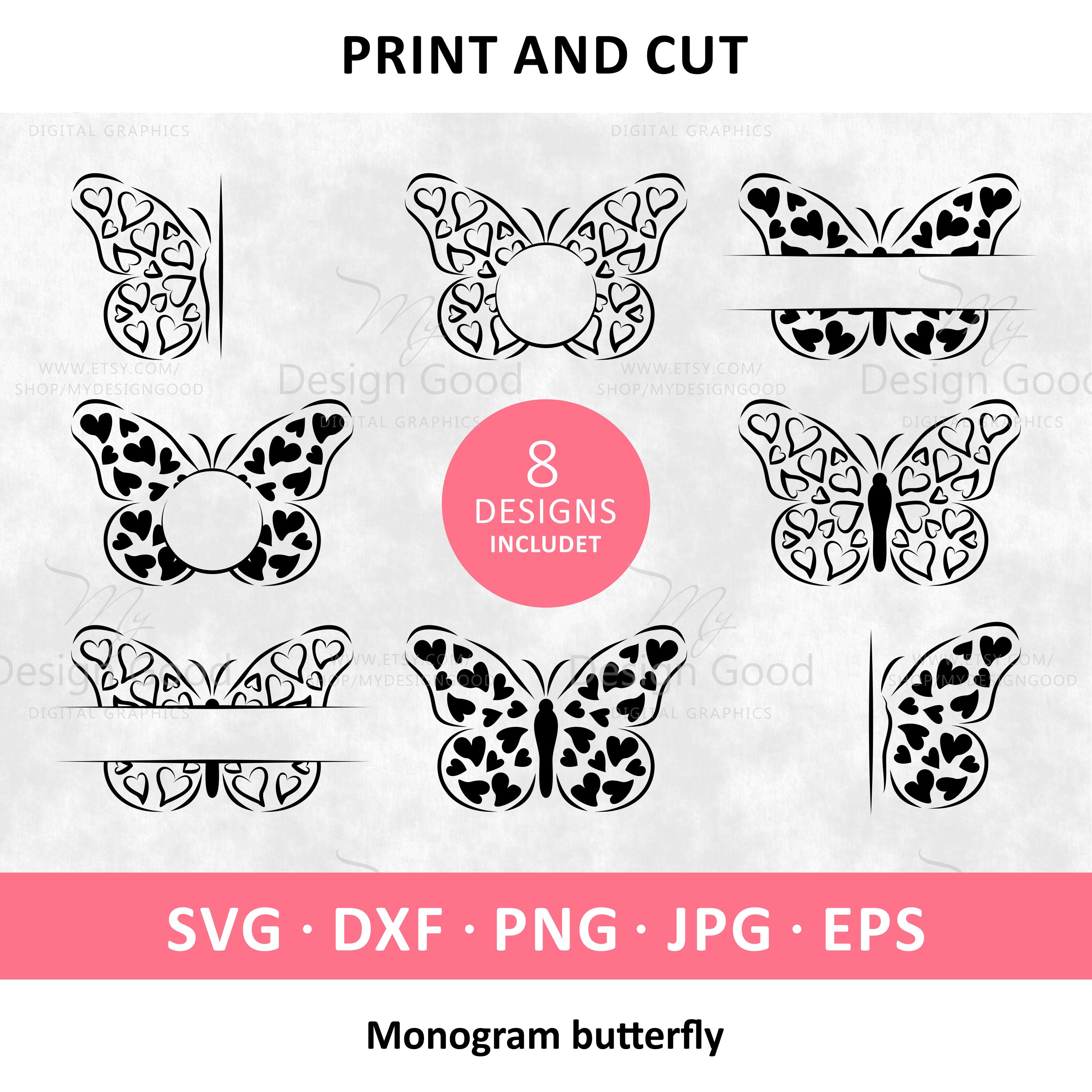 Butterfly Monogram SVG. Monogram Bundle Svg Butterfly With | Etsy