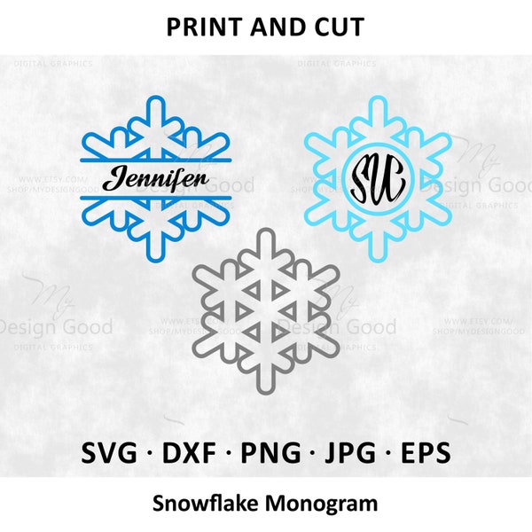 Christmas Snowflakes Bundle SVG, Snowflake Monogram svg, png. Design for shirt. Clipart winter snow DIY eps, dxf. Silhouette Cut file Cricut