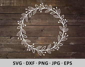 Laurel wreath SVG. Leaves frame svg. Laurel monogram svg. Branch wreath svg. Design for Wedding, DIY, Shirt. Silhouette, Cut file, Cricut