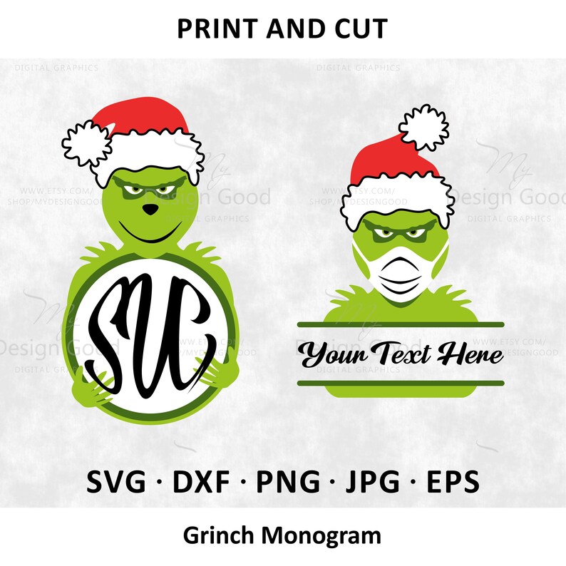 Download Clip Art Silhouette Png Dxf Cricut Eps Holiday Diy Grinch Monogram Svg Happy Grinchmas Cut File Grinch Face Design Shirt Svg Winter Clipart Art Collectibles