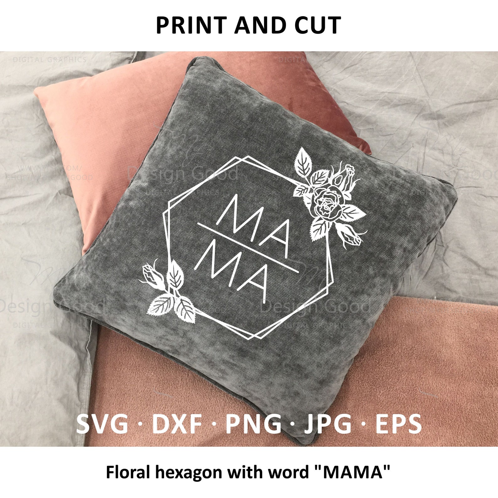 Download Roses frame svg png. Mama floral hexagon svg. Mothers day | Etsy