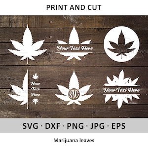 Marijuana pot leaf bundle svg, Cannabis svg, Marijuana leaf Monogram svg, Weed bundle SVG, Weed svg, Pot leaf svg, Smoking svg, Cut file