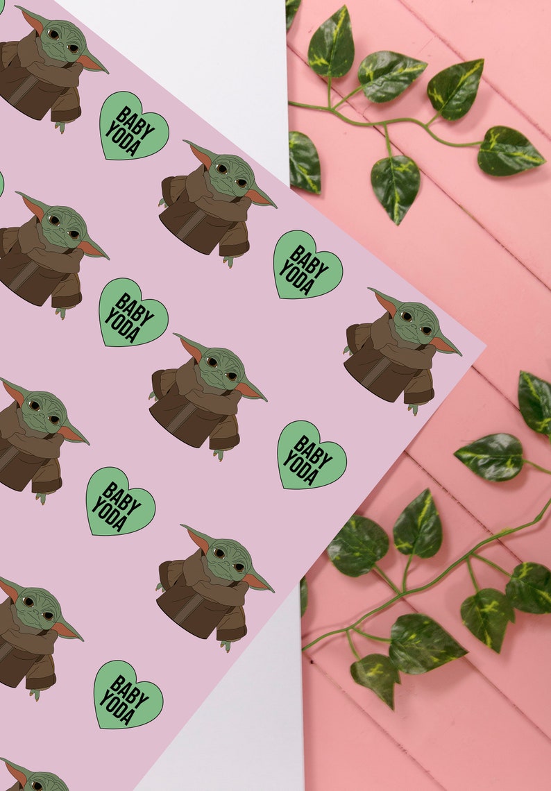 Wrapping Paper BABY YODA Gift Wrap Present Star Wars Etsy