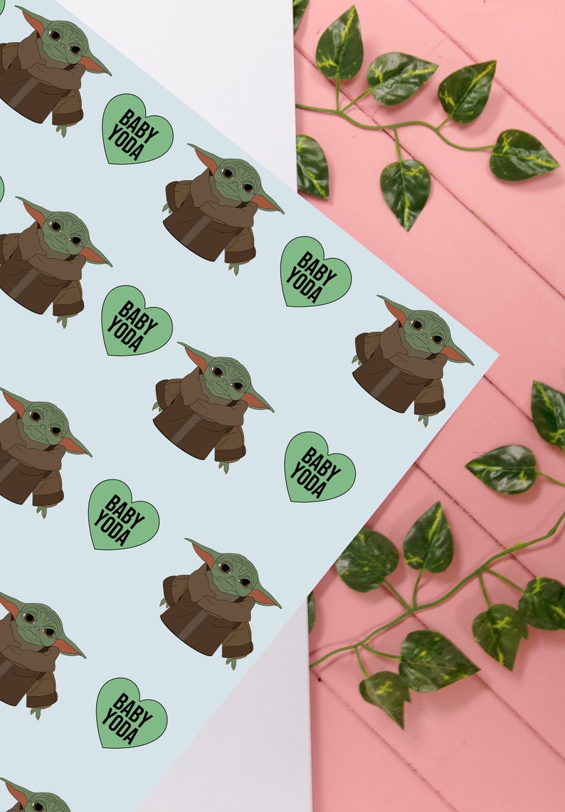 Wrapping Paper BABY YODA Gift Wrap Present Star Wars Etsy