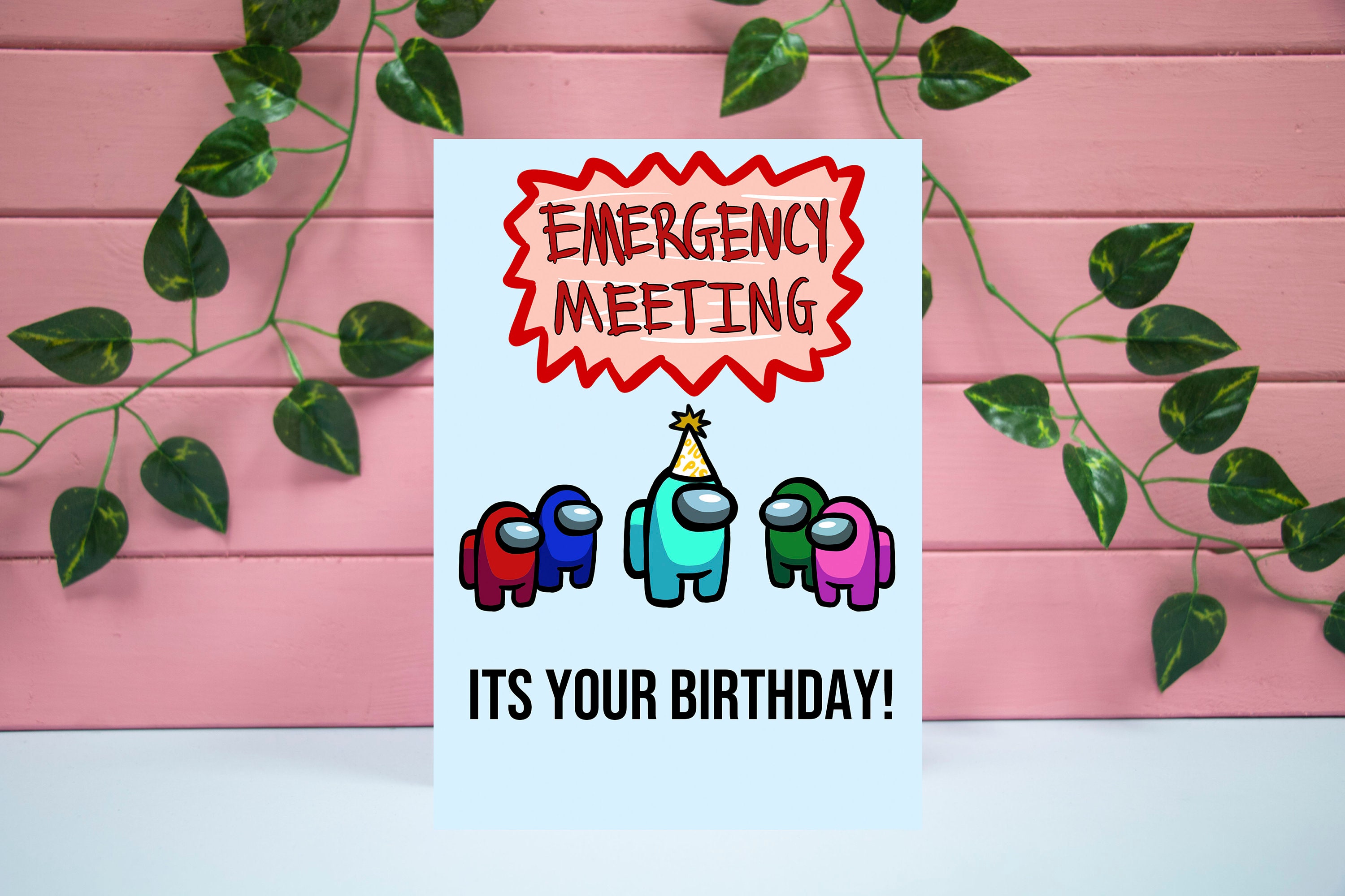 Among Us Carte Danniversaire Partie Parmi Nous Etsy