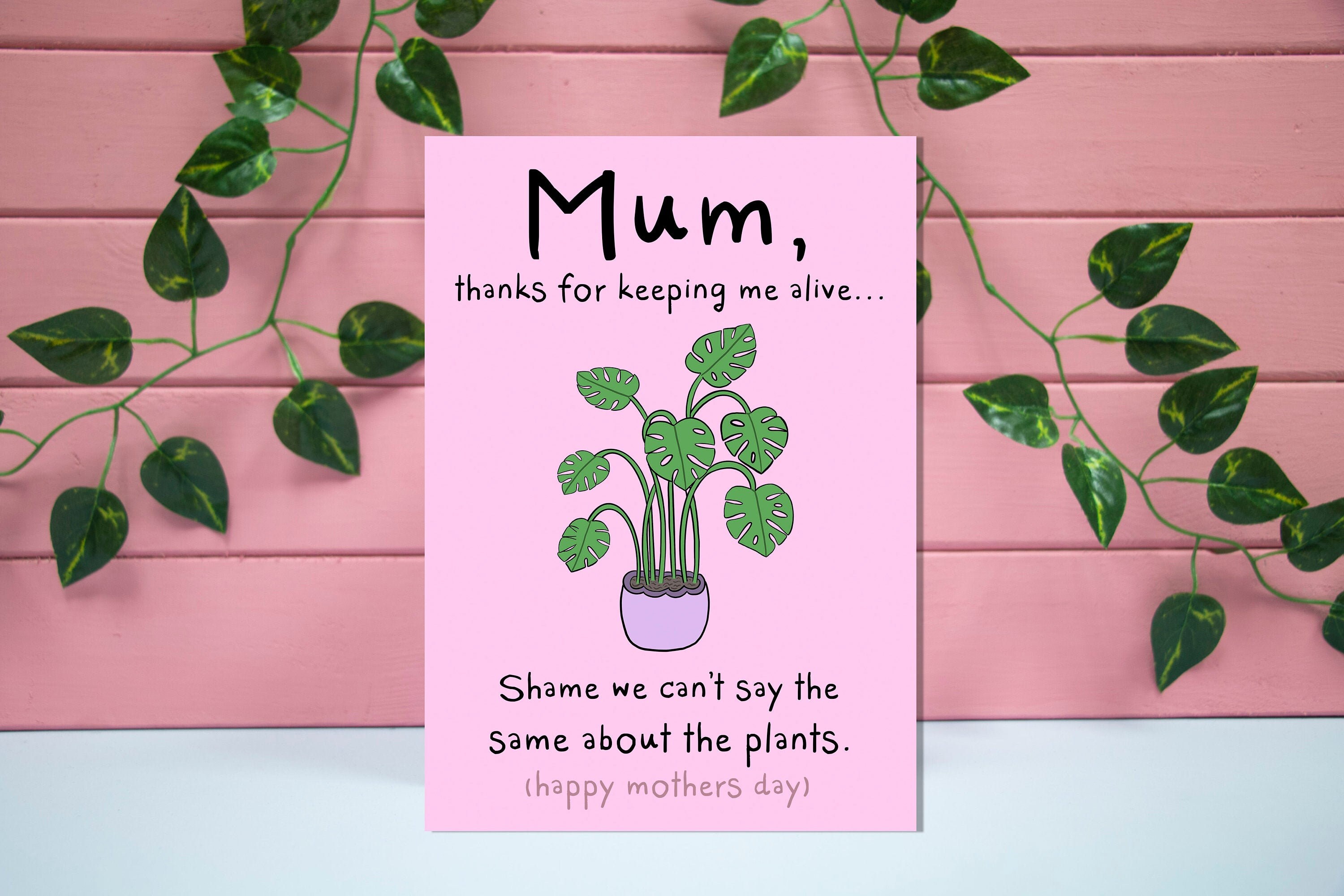 Plant MOTHERS DAY CARD mothers day funny mothers day card Etsy
