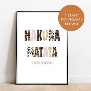 Printable Hakuna Matata Disney quote print | A4 printable art | Jungle print | Home print | Disney Quote | Bespoke print | Nursery print