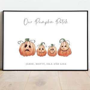 Personalised Halloween Family Print | Keepsake | Pumpkin | Halloween Print | Personalised Print | Halloween Decorations | Trick or Treat