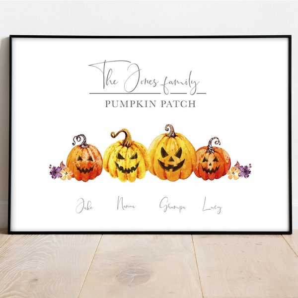 Personalised Halloween Family Print | Keepsake | Pumpkin | Halloween Print | Personalised Print | Halloween Decorations | Trick or Treat