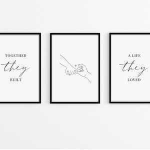 Bedroom Prints Set of 3 Wall Prints | Wall Art | Home Decor | Love Prints | Calligraphy Quote | Couple prints | Home prints | Together