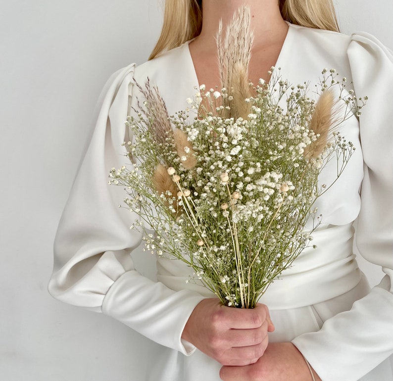 Wedding Dried Flower Bouquets Buttonholes Gypsophilia Etsy UK