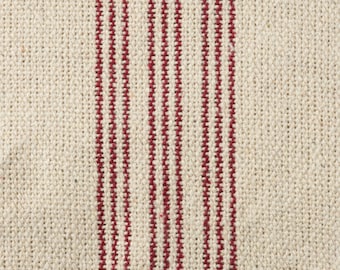 Grain Sack Fabric - 9 Red Stripes