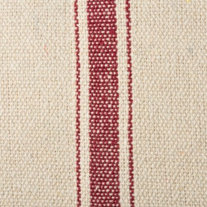 Grain Sack Fabric - Red Stripe