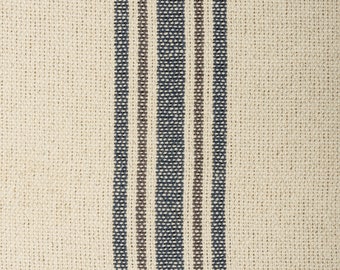 Grain Sack Fabric - 5 Blue and Gray Stripes