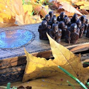 The Hnefatafl board game with wooden pieces