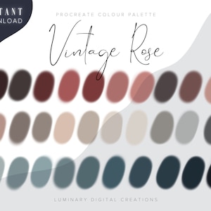 Vintage Rose Procreate Colour Palette | Digital Download | iPad Procreate Palette | Digital Colour Swatches | Digital Download | HEX Codes