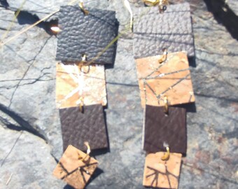 Boucles d'oreilles simili/liege