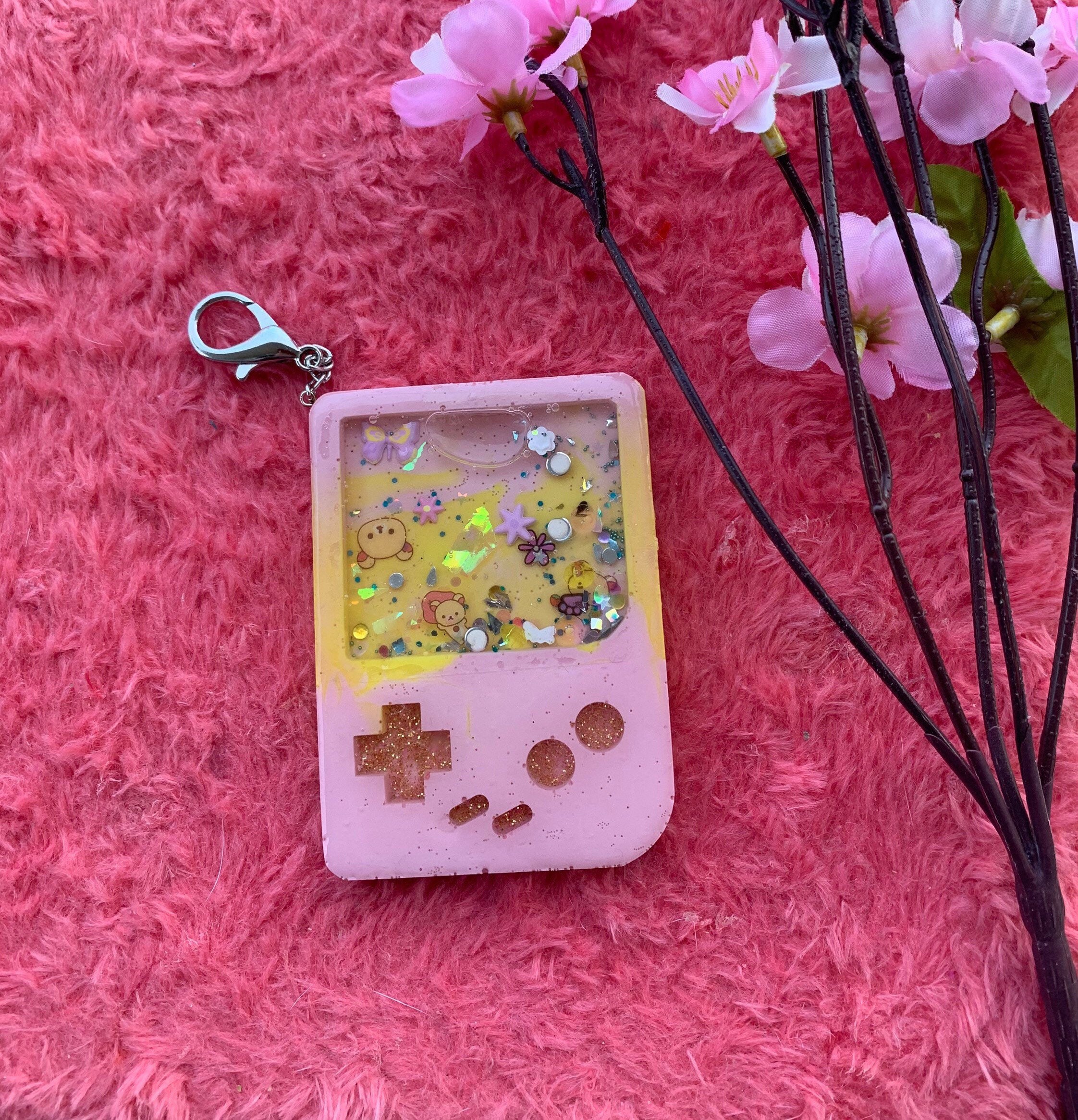 Kawaii game boy shaker keychain Etsy