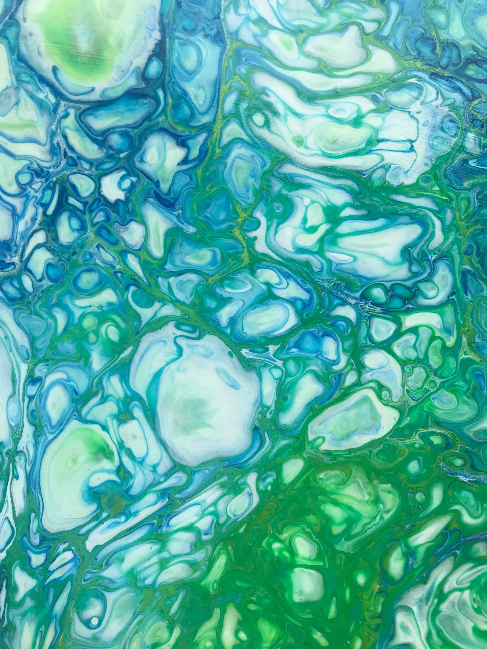 Sea Foam Abstract Acrylic Paint Pour Original Etsy