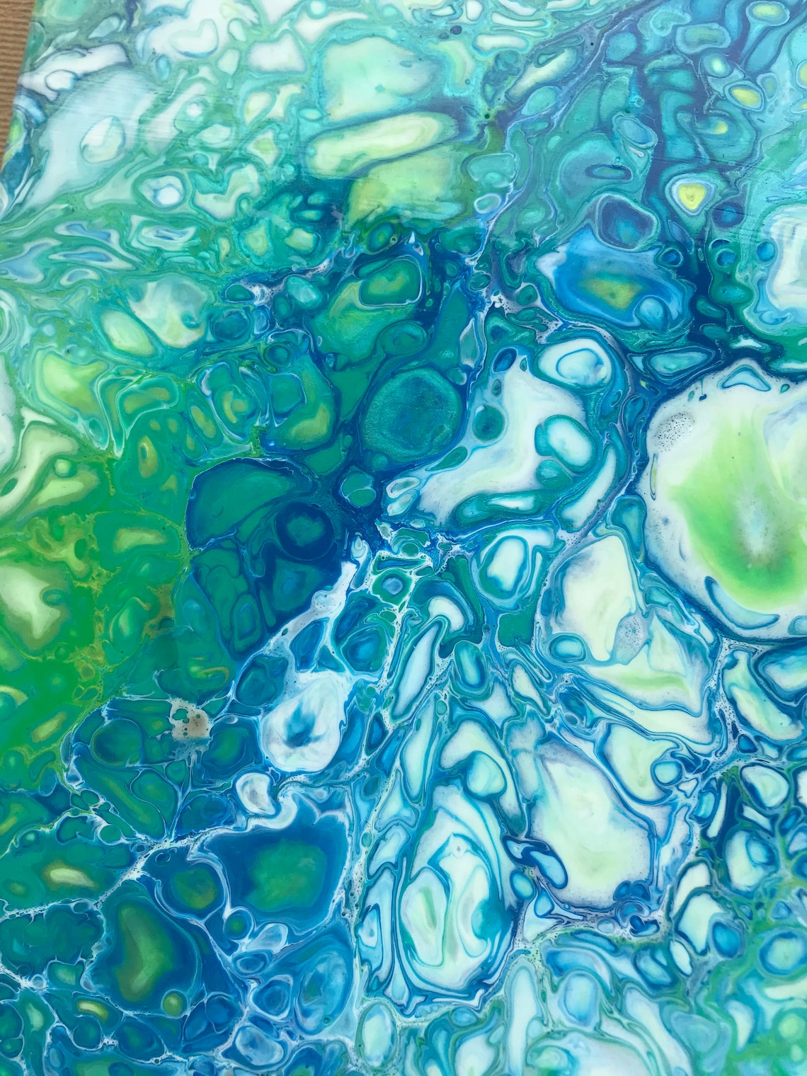 Sea Foam Abstract Acrylic Paint Pour Original Etsy
