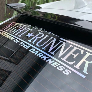 Night Runner Decal Sticker - Freedom in the Darkness (Windshield, windows, car, laptop, tumbler)