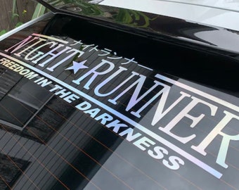 Night Runner Decal Sticker - Freedom in the Darkness (Windshield, windows, car, laptop, tumbler)