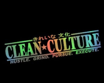 Clean Culture Jdm Car Decal- winshild banner - window sticker - Japanese sticker