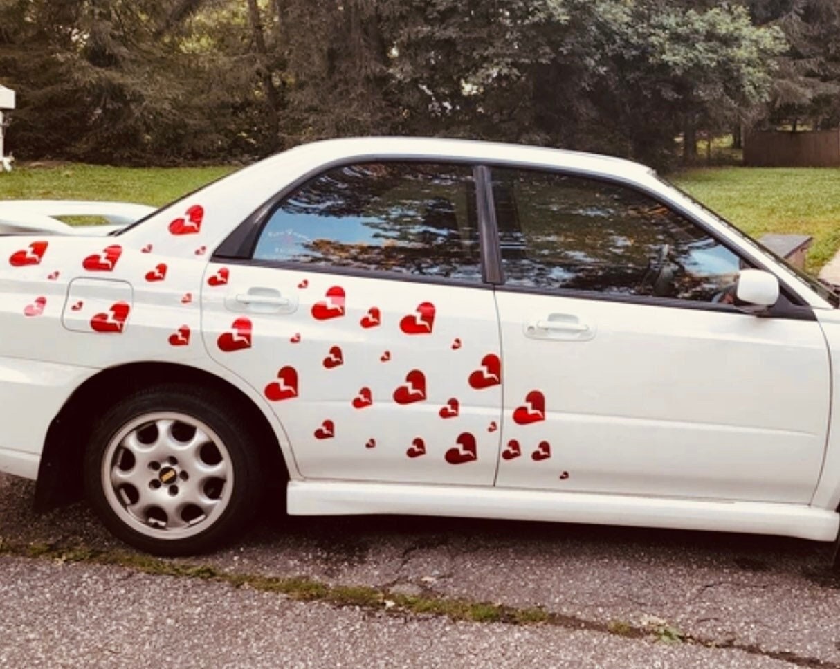 Broken Heart Decal Sticker Pack - Choose your size, color & quantity! (sadgirlz and sadboyz broken hearts, cars, trucks, car wrap, windows)