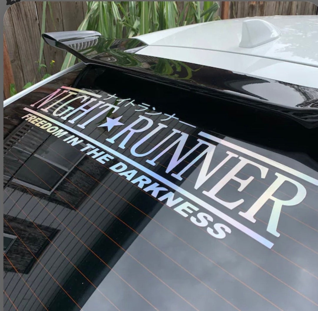 Night Runner Decal Sticker - Freedom in the Darkness (windshield 