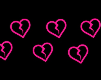 Broken Heart Outline Pack - Sadboyz decal- Sadgirlz- Bumper Sticker- window decals- wall decals- laptop