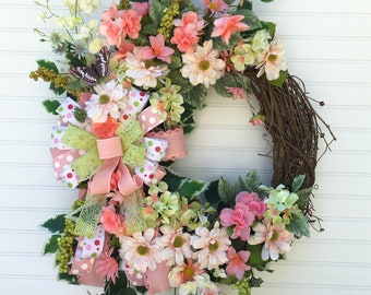 Welcome Wreath Reads \u201c Welcome \u201c with Dragonflies Flowers and Watering Bucket Perfect for Spring Time Hanging Door Wreath Welcome Wreath Reads \u201c Welcome \u201c with Dragonflies Flowers and Watering Bucket Perfect for Spring Time Hanging Door Wreath
