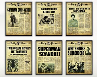 Superhero Newspaper Etsy