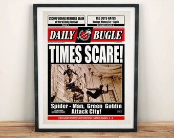 Sam Raimi Spider-Man Newspaper Poster Print: Superhero Wall Art