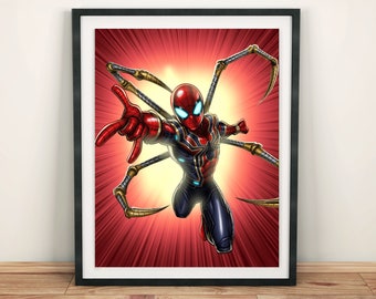 Iron Spider-Man Movie Poster: MCU Avengers Wall Art