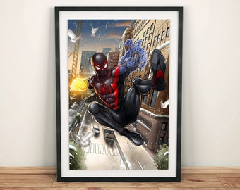 Spider Man game | Miles Morales Spiderman Poster Print | Spider-man PS5 PS4 print |