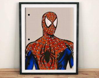 Spider-Man Newspaper Art Print: Sam Raimi Movie Poster