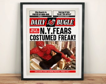 Sam Raimi Spider-Man Newspaper Print: Daily Bugle Superhero Wall Art