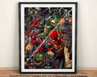 Spider-Man No Way Home Poster Print: Multiverse Avengers Wall Art