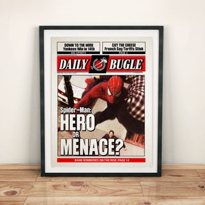 Spider Man Movie | Sam Raimi Spiderman Newspaper Poster Print | Spider-man print |