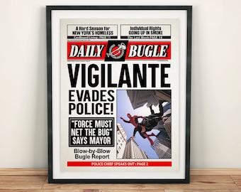 Spider-Man Newspaper Movie Poster: Sam Raimi Superhero Print