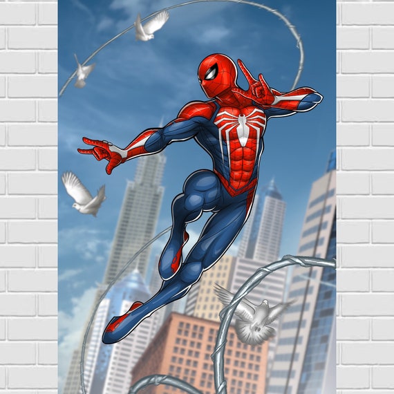 Spider Man PS4 Game Spiderman Poster Print Spider-man PS5 PS4 Print -   Canada