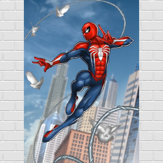 Spider Man PS4 Game Spiderman Poster Print Spider-man PS5 PS4 Print -   Denmark