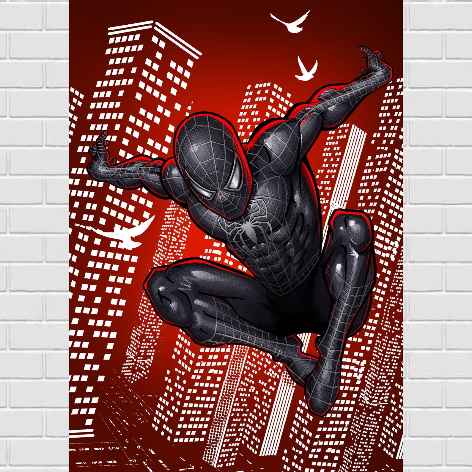 Spider Man Movie Sam Raimi Black Spiderman Poster Print Etsy