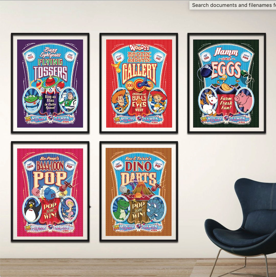 Toy Story Posters | Set of 5 |MIDWAY MANIA GAMES - Etsy