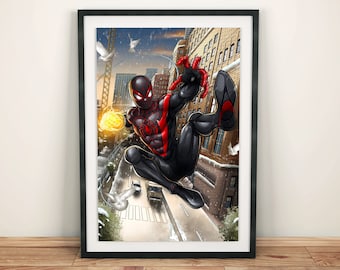 Spider Man game | Miles Morales Spiderman Poster Print | Spider-man PS5 PS4 print |